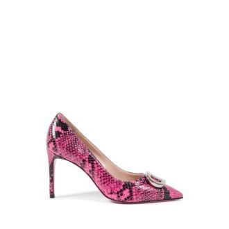 Dee Ocleppo Womens Office Party Logo Pump Fuxia - Multicolour Leather - Size UK 5