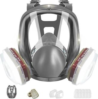 OEM Mascarilla Respiratoria De Cara Completa Con Filtro, Mascarilla Antipolvo Reutilizable Para Pintura En Aerosol, Adecuada Para Pulido, Soldadura, Grafi
