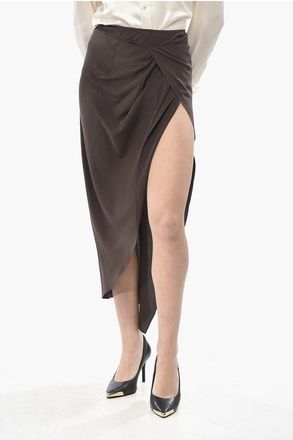Petar Petrov Silk-Satin Midi Wrap Skirt FLUID size 42