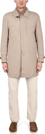 Fay Morning Double Jacket - Heren - Mantel - Bruin - L - Nylon - Jassen