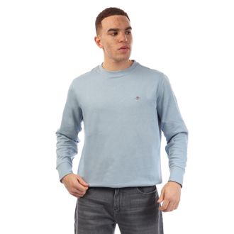 GANT Mens Shield Logo Crewneck Sweatshirt in Blue Cotton - Size X-Large