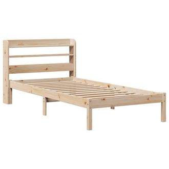 Berkfield Home Beautiful Bed Frame without Mattress 75x190 cm Small Single Solid in Light Tan