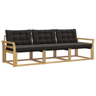 vidaXL Conjunto De Sof&aacute;s De Exterior Con Coj&iacute;n 3 Pcs Blanco Y Negro Vidaxl