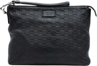 Gucci Pre-owned Clutches, female, Black, Size: ONE SIZE Pre-owned Leather Clutch
