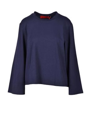 Wild Cashmere Navy Blue Cotton and Elastane T-shirt