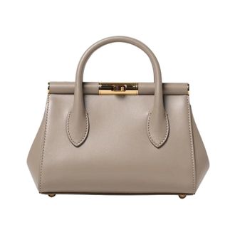 Dolce & Gabbana Tassen, Dames, Beige, ONE Size, Leer, Leren Mini Top Handle Tas