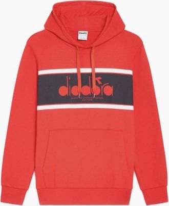 Diadora Mens Diadora Logo Fer.Red Italy Hoodie - Size: 38