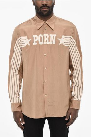 Dsquared2 Camicia in Satin Con Stampa a Contrasto taglia 48