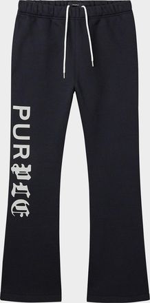 Purple Mens Fleece Flared Pants