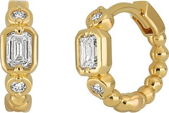 Bony Levy Monaco Diamond Hoop Earrings in 18K Yellow Gold at Nordstrom