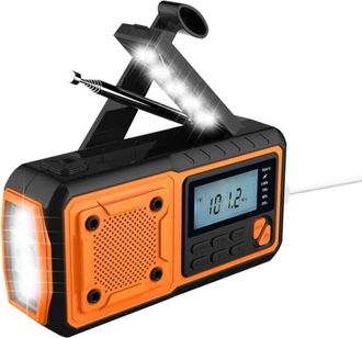 OEM Radio Solar Port&aacute;til De Manivela, Radio Am/fm/wb Con Linterna Y Luz De Lectura, Bater&iacute;a Externa De 4000 Mah Y Alarma Sos - Radio Meteorol&oacute;gica Para Ca