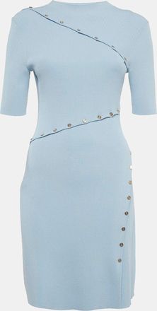 Maje Blue Rib Knit Shorts Dress