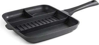 Lacor Sart&eacute;n Grill Antiadherente Titanium Pro 4 En 1 Aluminio 32x26 Cm Sart&eacute;n Multiusos Para Asar Lacor