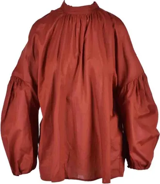 Erika Cavallini Semi Couture Brown Cotton Voile Blouse