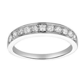 LuvMyJewelry Apex 14K Gold Round Diamond Studded Band Ring - 0.5cts in 14K White Gold at Nordstrom, Size 6.5