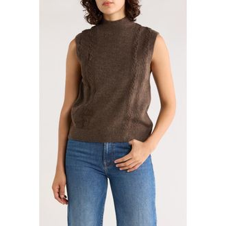 French Connection Lace Trim Sweater Vest in Cafe Melange at Nordstrom Rack, Size X-Large