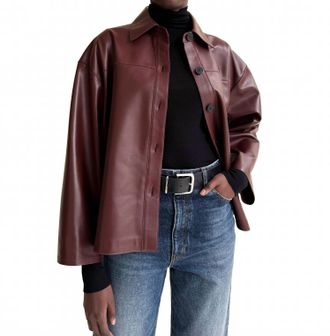 Arma Fenna Lamb Butter Jacket In Mahogany