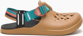 Chaco Womens Chillos Stripe Patterned Shuv Clogs - Tan - Size: 3