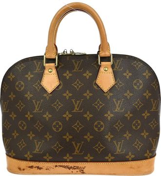 Louis Vuitton Alma Handbag Monogram Canvas Brown Canvas Handbag (Pre-Owned)