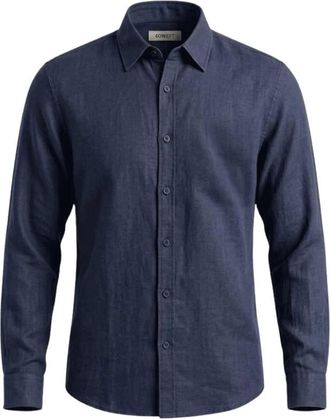 40weft Casual Overhemden - Heren - Casual Overhemden - Blauw - XL - Overhemden