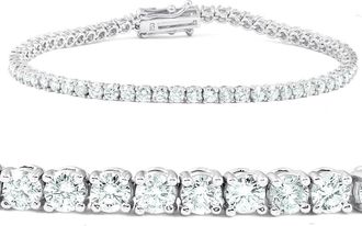 Pompeii3 F/SI 4.28 Ct Diamond Tennis Bracelet 14k White Gold 7