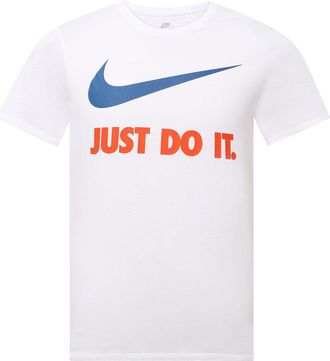 Nike Mens Nike Large Logo Printing Round Neck Short Sleeve White T-Shirt 707361-100