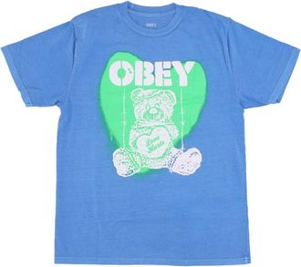 Obey Love Hurts Pigment Choice Box Tee - Dames - T-shirts - Blauw - M - Katoen - Tops