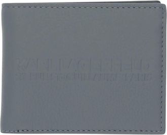 Karl Lagerfeld Klein Portemonnee met Sleutelhanger - Heren - Portefeuilles - Grijs - ONE Size - Leer - Accessoires