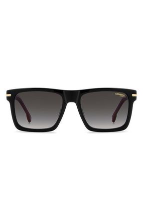 Carrera 55mm Gradient Rectangular Flat Top Sunglasses in Black Red/Dark Grey Sf at Nordstrom