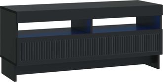 vidaXL Mueble De Tv Led Negro Madera De Ingenier&iacute;a Vidaxl