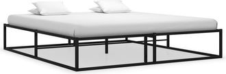 vidaXL Estructura De Cama Sin Colch&oacute;n Metal Negro 160x200 Cm Vidaxl