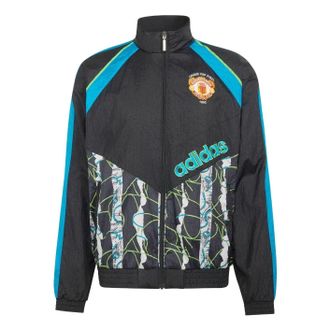 adidas Manchester United Woven Jacket 90 Asia Sizing Black Blue KD5815