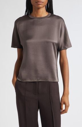 Reiss Lena Crewneck Silk T-Shirt in Mauve at Nordstrom, Size 14