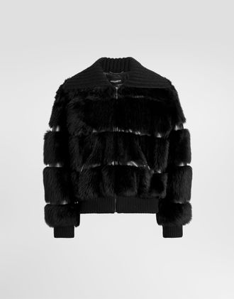 Dolce & Gabbana Fur Bomber Jacket - Man Coats And Jackets Black 52
