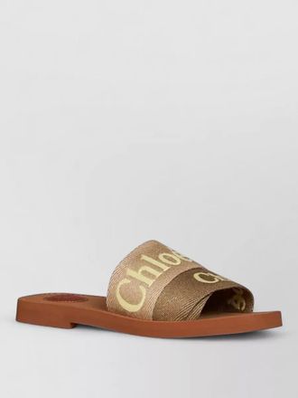 Chlo&eacute; woody slides flat open toe sandals