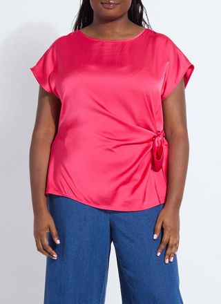 Lyss&eacute; Rosalia Tie Drape Mix Media Top Curvy