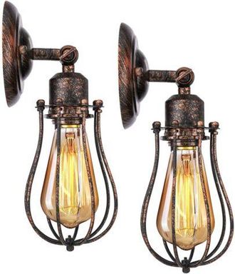 OEM Conjunto De L&aacute;mparas De Pared Industriales E27 Con Pantalla Tipo Jaula, L&aacute;mpara Colgante De Estilo Vintage, L&aacute;mpara De Techo Decorativa Retro Para Sal