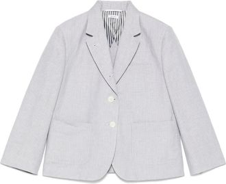 Thom Browne Blazer crop a righe - Grigio