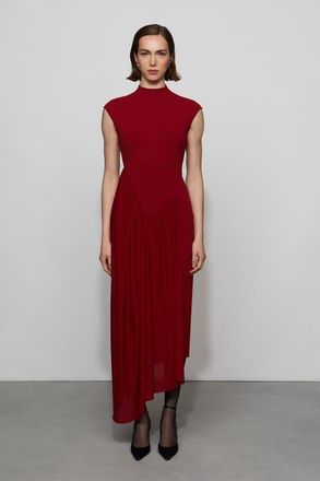 Et Ochs Francis Knit Combo Midi Dress in Lipstick Red at Nordstrom, Size X-Large