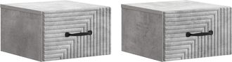 vidaXL Mesita De Noche De Pared 2 Uds. Gris Hormig&oacute;n 34,5 X 33 X 20 Cm Vidaxl