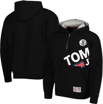 Tommy Jeans Mens Tommy Jeans Black Brooklyn Nets Bernard Half-Zip Hoodie at Nordstrom, Size Large