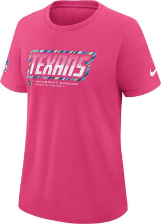 Nike Houston Texans Crucial Catch Nike Womens Dri-FIT NFL T-Shirt in Pink | 03N868XZUD-F9R