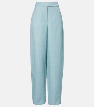 Joseph Pantaloni Aix in chambray a gamba larga