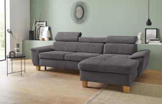Exxpo Sofa Fashion Ecksofa »Enya, aufwendige Detailverarbeitung, hoher Sitzkomfort, bequem, L-Form« inkl. Kopfteilverstellung, wahlweise mit Bettfunktion und Bettkasten
