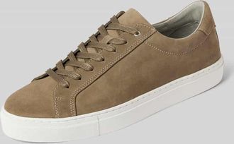 Digel Ledersneaker mit Label-Detail Modell Summer in Oliv, Größe 40