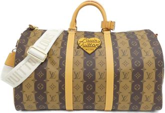 Louis Vuitton Brown Marron Coated Canvas Boston Bag (Pre-Owned)