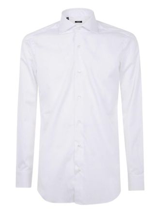 Barba White Slim Solid Shirt