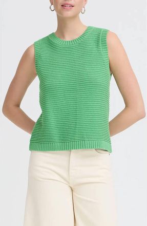 Ichi Dottie Sweater Tank Top In Kelly Green