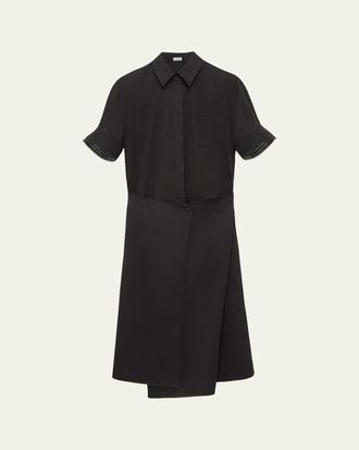 Loewe Wrapped Short-Sleeve Midi Shirtdress