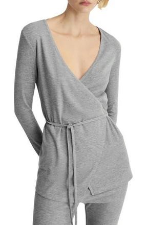 Mango Wrap Rib Cardigan in Grey at Nordstrom Rack, Size Small